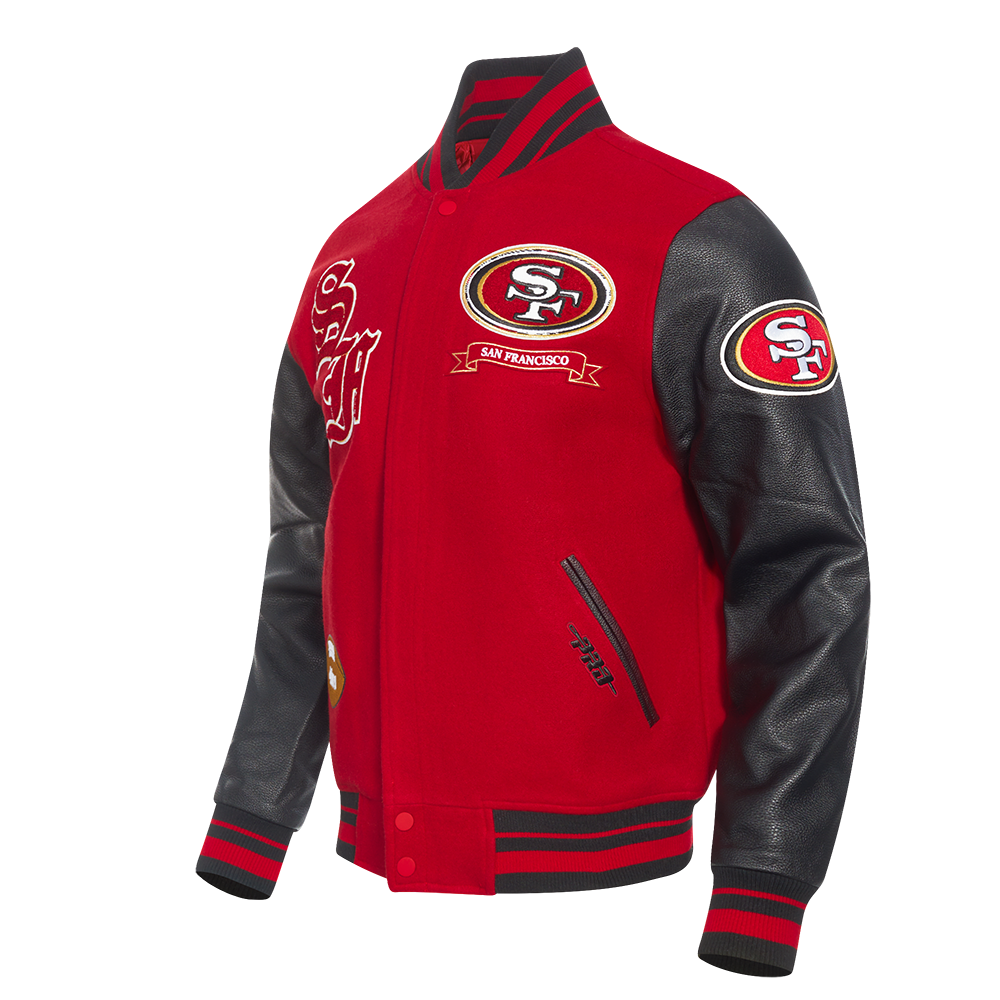 49ers black varsity jacket