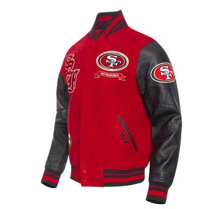 49ers black varsity jacket