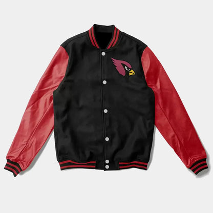 Arizona Cardinals Varsity Burgundy and Black Jacket Mens