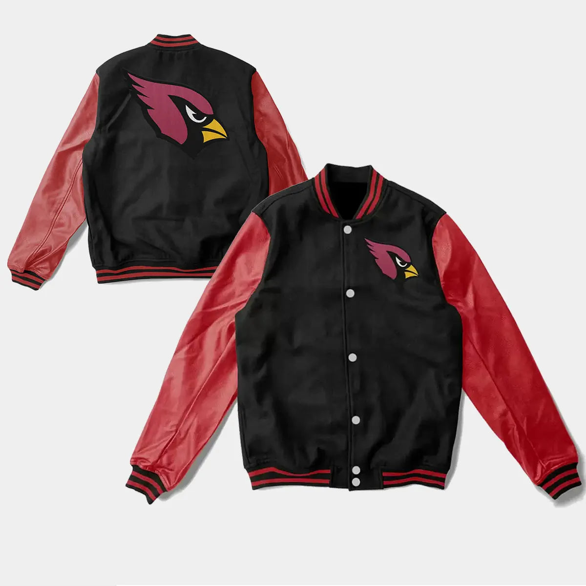 Arizona Cardinals Varsity Burgundy and Black Jacket Men