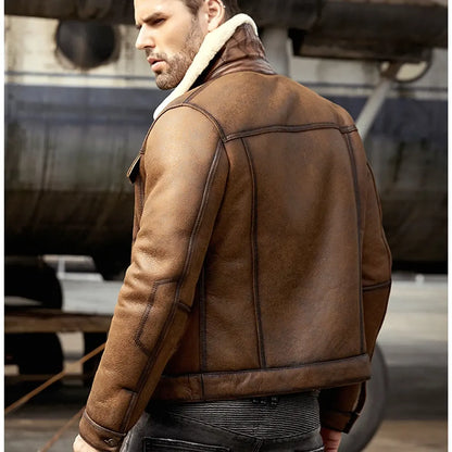 Real Sheepskin B3 Aviator Leather Jacket