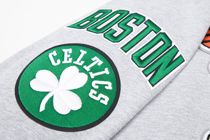 Mens Boston Celtics Mashup White Rib Po Hoodie