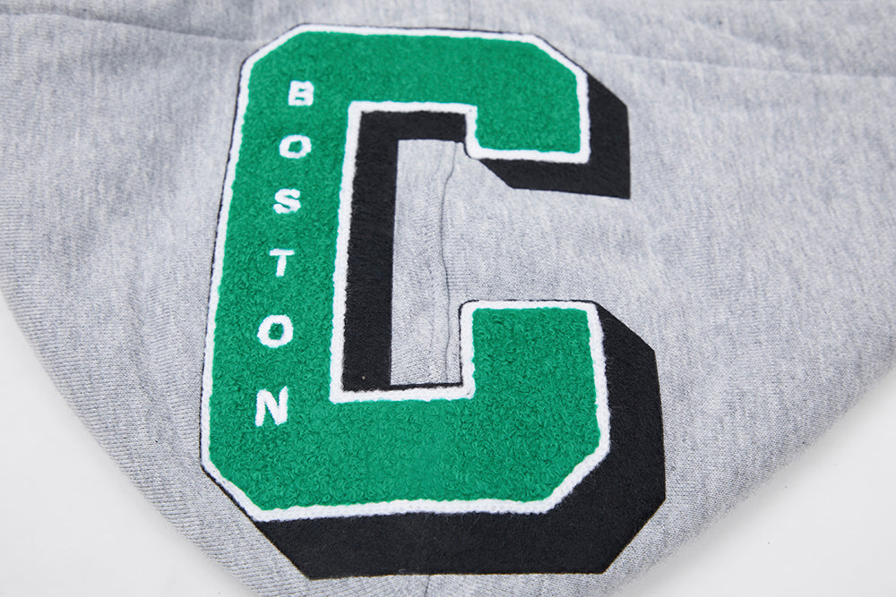 Mens Boston Celtics Mashup White Rib Po Hoodie