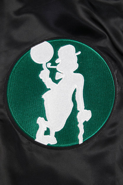 Boston Celtics Mens Retro Classic Black Satin Jacket