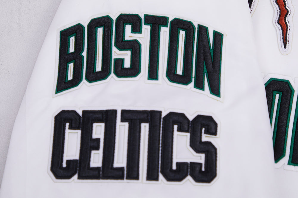 NBA Boston Celtics Retro Classic White Satin Jacket