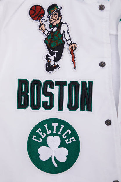 NBA Boston Celtics Retro Classic White Satin Jacket