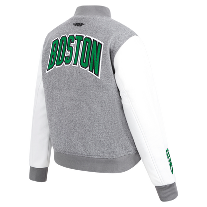 Boston Celtics Classic Women's Wool Varsity Jacket Heather Grey