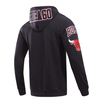 NBA Chicago Bulls Chenille Black Full zip Hoodie