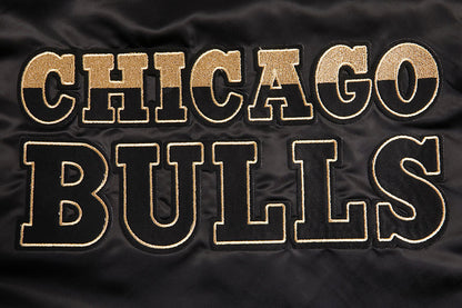 NBA Chicago Bulls Mens Gold Logo Satin Jacket