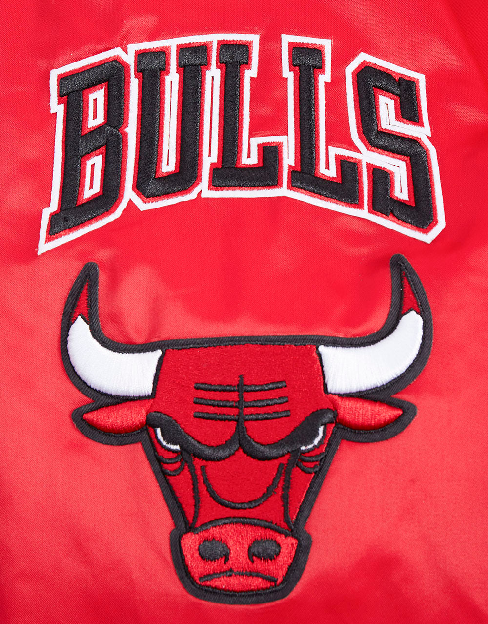 NBA Chicago Bulls Mens Old English Red Logo Satin Jacket