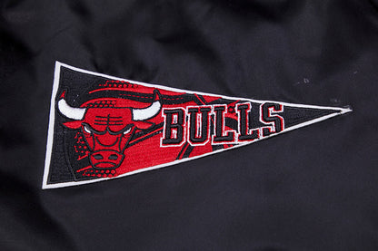 Mens Chicago Bulls Retro Classic Black Satin Jacket