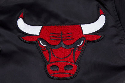 Mens Chicago Bulls Retro Classic Black Satin Jacket