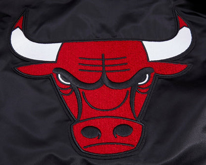 Mens Chicago Bulls Retro Classic Black Satin Jacket