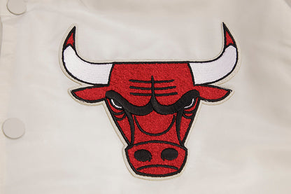 NBA Chicago Bulls Retro Classic Mens White Satin Jacket