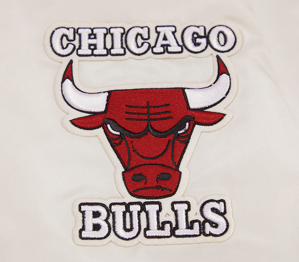 NBA Chicago Bulls Retro Classic Mens White Satin Jacket