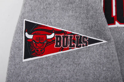 NBA Chicago Bulls Mens Crest Emblem Wool Varsity Jacket