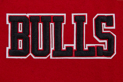 NBA Chicago Bulls Womens Red and White Wool Varsity Jacket