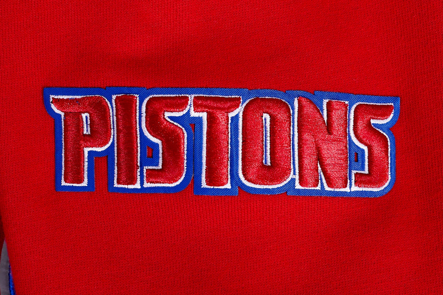 NBA Detroit Pistons Script Tail Mens Rib PO Hoodie (Red)