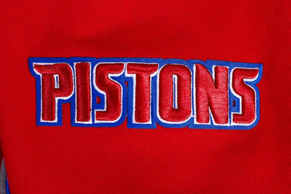 NBA Detroit Pistons Script Tail Mens Rib PO Hoodie (Red)