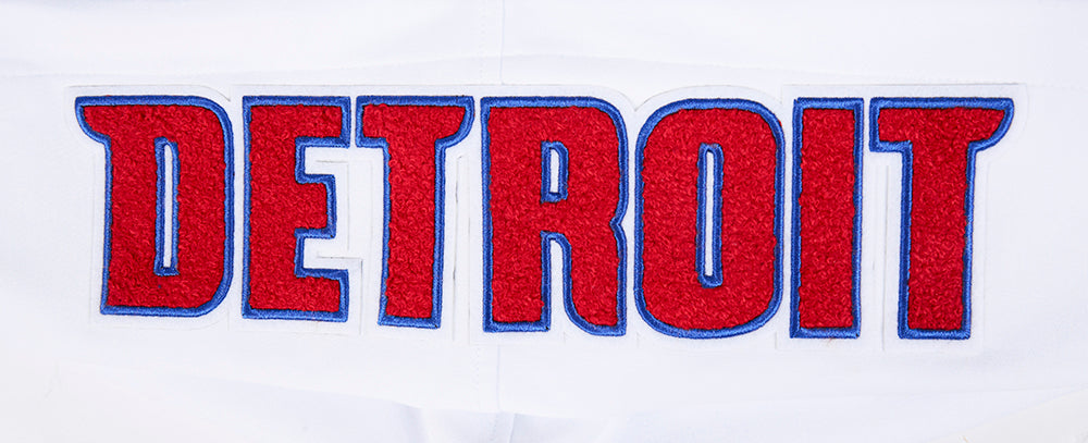 NBA Detroit Pistons Classic Chenille Mens PO Hoodie (White)