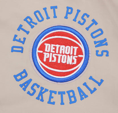 NBA Detroit Pistons Hybrid Woven Mens Full-Zip Hoodie (Khaki)