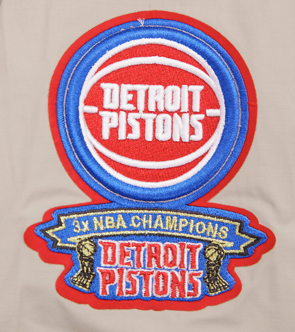 NBA Detroit Pistons Hybrid Woven Mens Full-Zip Hoodie (Khaki)