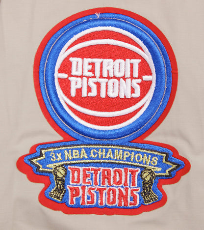 NBA Detroit Pistons Hybrid Woven Mens Full-Zip Hoodie (Khaki)