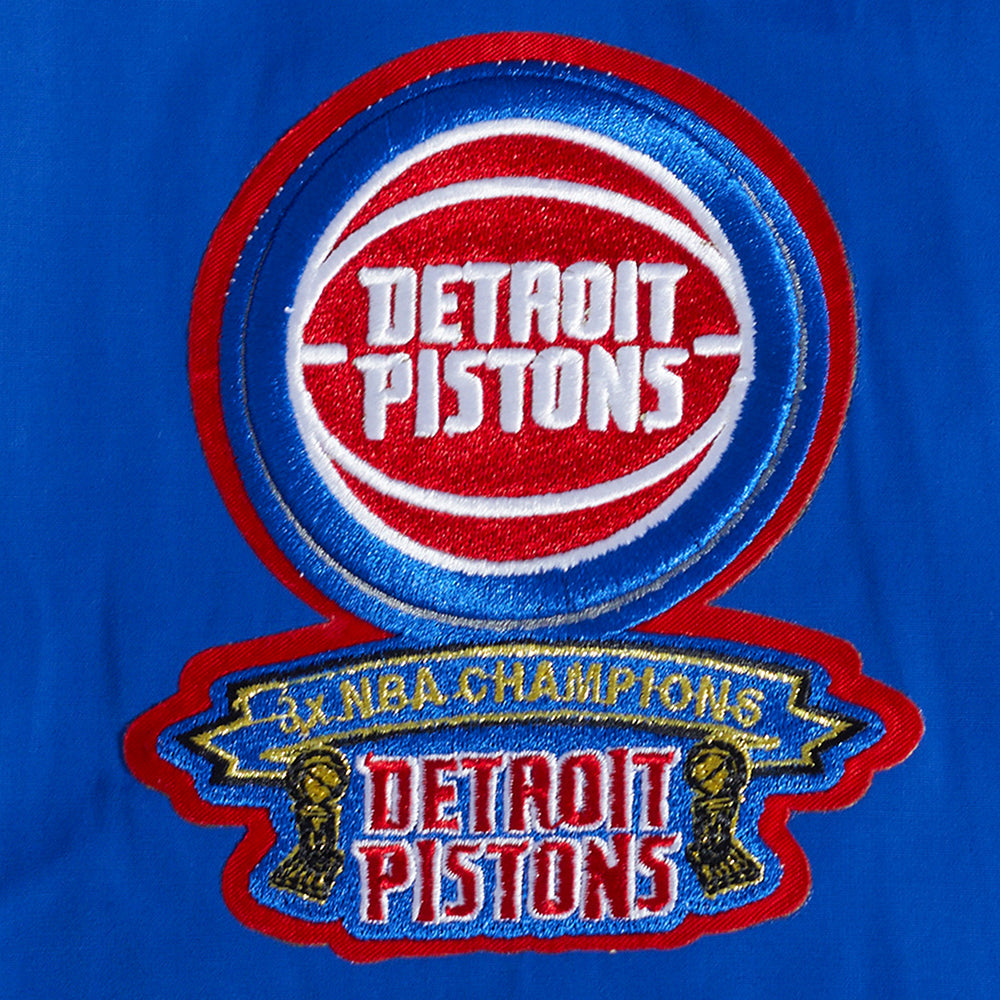 NBA Detroit Pistons Hybrid Woven Mens Full-Zip Hoodie (Royal Blue)