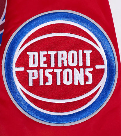 NBA Detroit Pistons Script Tail Mens Satin Jacket (Red)