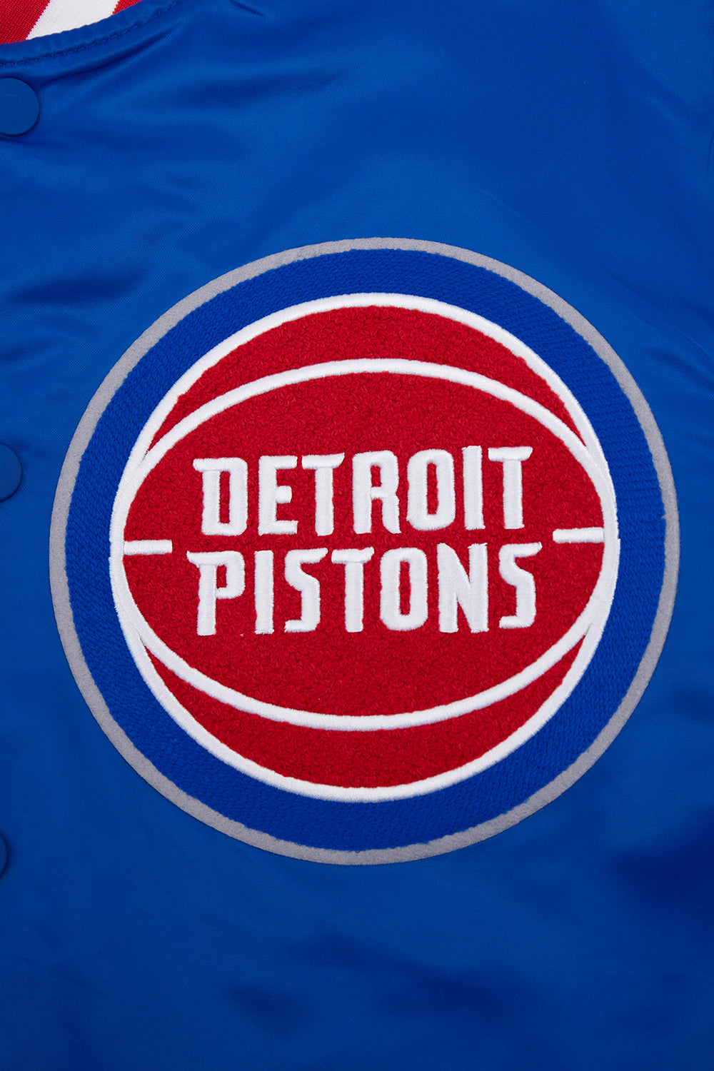 NBA Detroit Pistons Mashup Mens Rib Satin Jacket (Royal Blue)