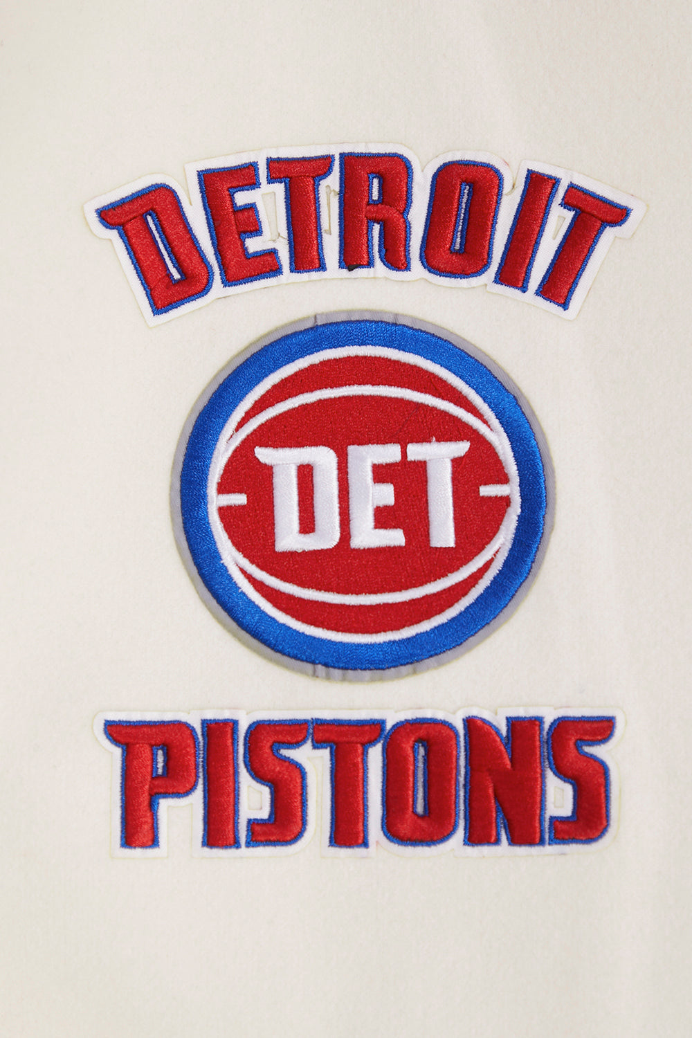 NBA Detroit Pistons Retro Classic Mens Rib Varsity Jacket (Eggshell)