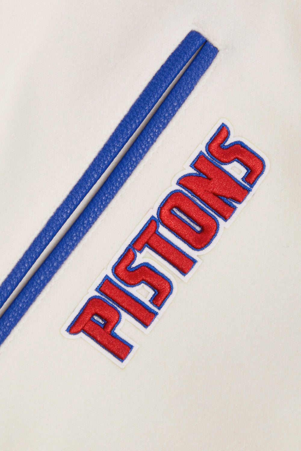 NBA Detroit Pistons Retro Classic Mens Rib Varsity Jacket (Eggshell)