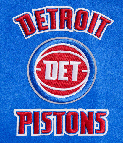 NBA Detroit Pistons Retro Classic Mens Rib Varsity Jacket (Royal Blue)