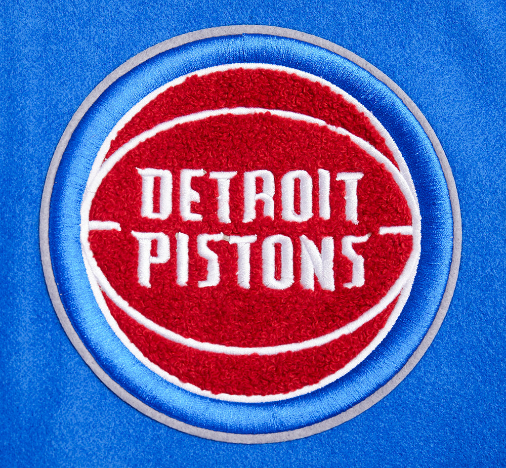 NBA Detroit Pistons Retro Classic Mens Rib Varsity Jacket (Royal Blue)