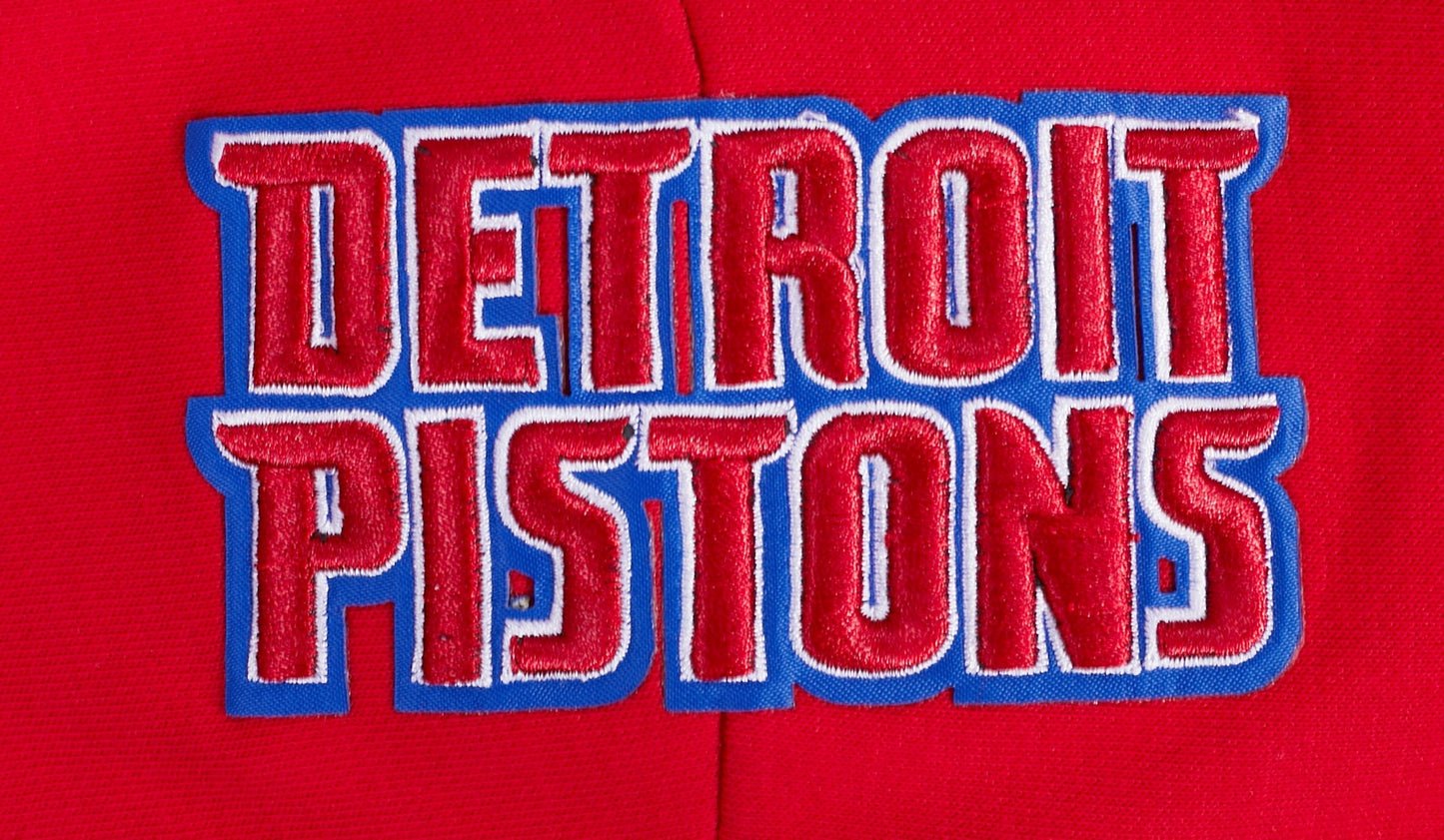 NBA Detroit Pistons Script Tail Womens Cropped PO Hoodie (Red)