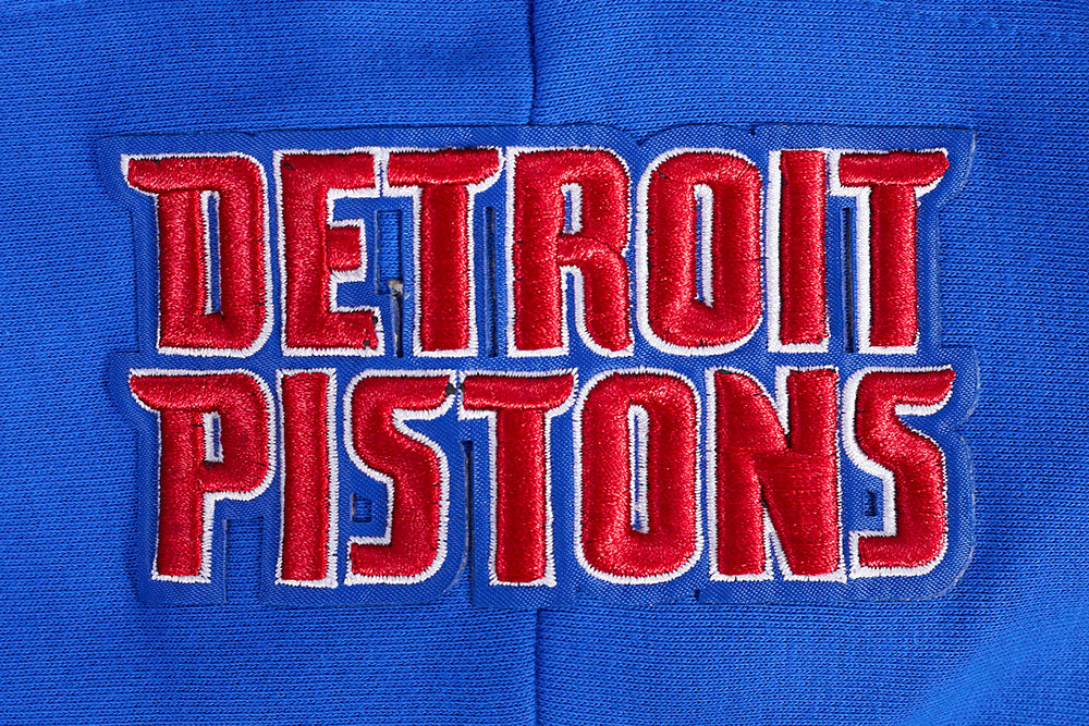 NBA Detroit Pistons Script Tail Womens Cropped Po Hoodie (Royal Blue)