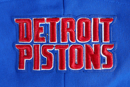 NBA Detroit Pistons Script Tail Womens Cropped Po Hoodie (Royal Blue)