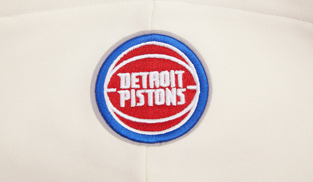 NBA Detroit Pistons Retro Classic Womens Cropped PO Hoodie (Eggshell)