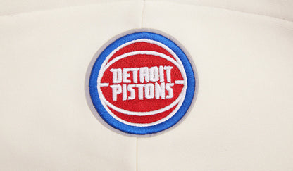 NBA Detroit Pistons Retro Classic Womens Cropped PO Hoodie (Eggshell)