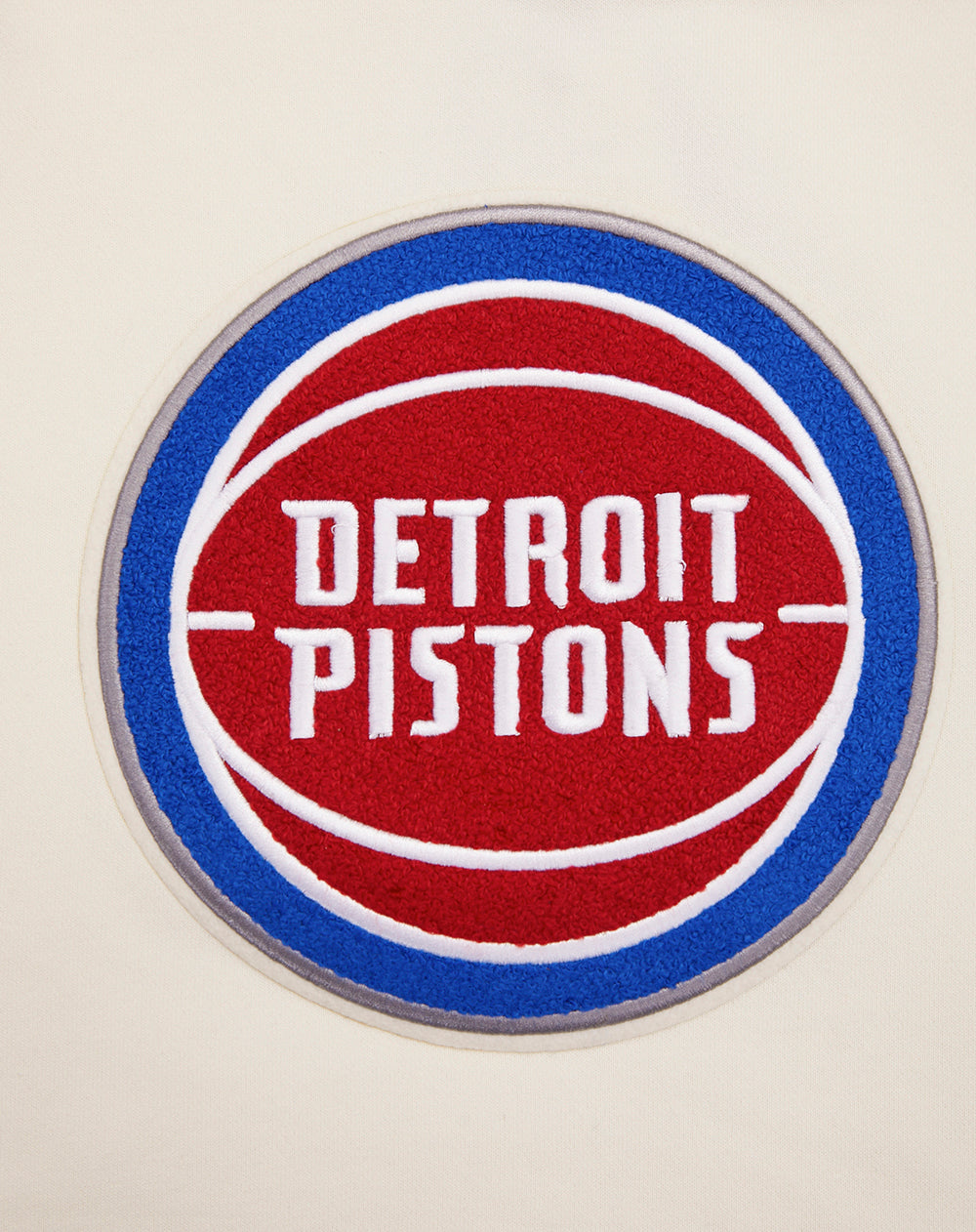 NBA Detroit Pistons Retro Classic Womens Cropped PO Hoodie (Eggshell)