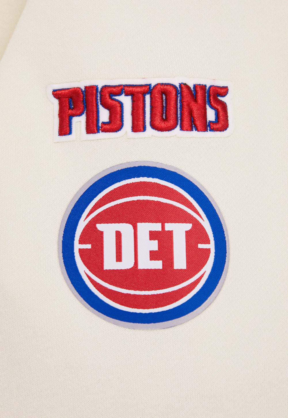 NBA Detroit Pistons Retro Classic Womens Cropped PO Hoodie (Eggshell)