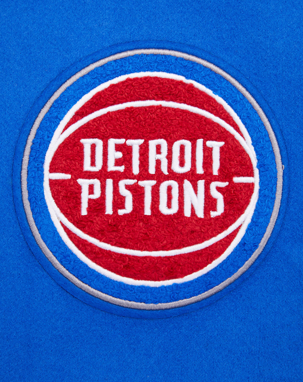 NBA Detroit Pistons Retro Classic Womens Rib Varsity Jacket (Royal Blue)