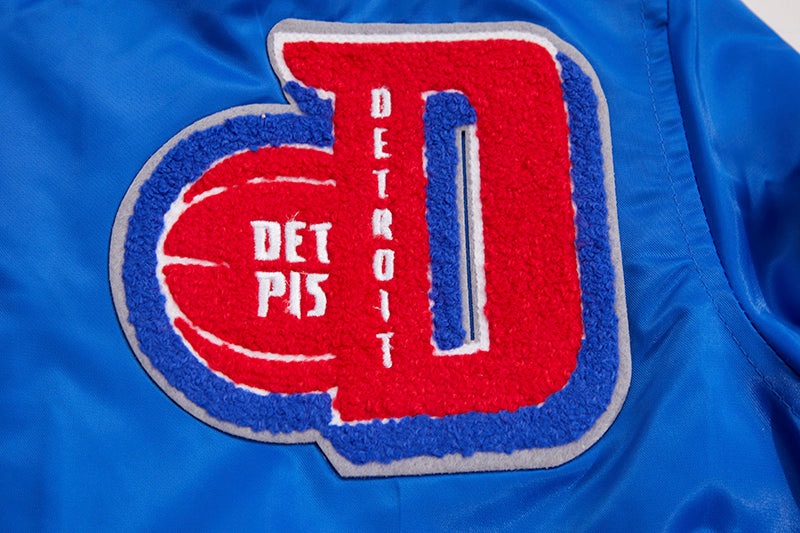 NBA Detroit Pistons Mashup Womens Satin Jacket (Royal Blue)