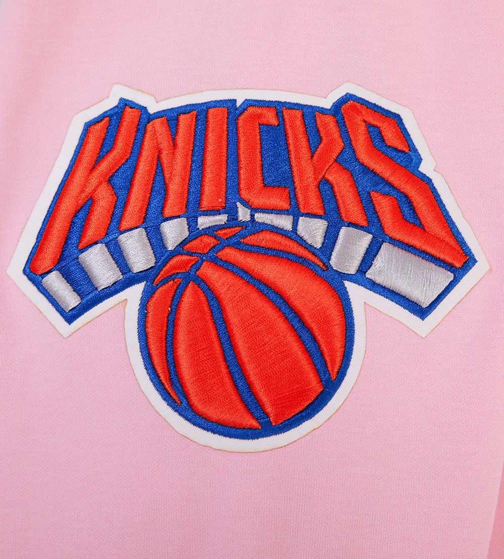 New York Knicks Classic Chenille Pink Full Zip Hoodie