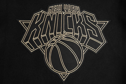 NNew York Knicks Mens Black and Gold Wool Varsity Jacket