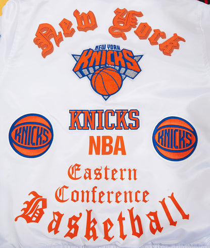 NBA New York Knicks Old English Style Men's Satin Jacket