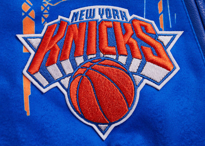 NBA New York Knicks Remix White Mens Varsity Jacket