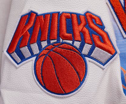 NBA New York Knicks Remix White Mens Varsity Jacket