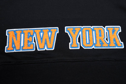 NBA New York Knick Classic Womens Cropped Black Hoodie