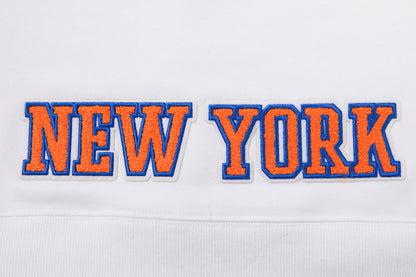 NBA New York Knick Classic Womens cropped white hoodie